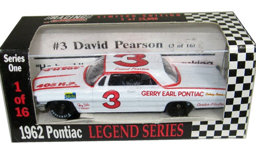 1992 David Pearson NASCAR Diecast 3 Gerry Earl 1962 Pontiac CWC 1:64 Action RCCA Legend Series 1