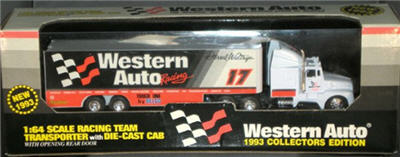 1993 Darrell Waltrip NASCAR Diecast 17 Western Auto Hauler Transporter 1:64 Racing Champions Collectors Edition 1