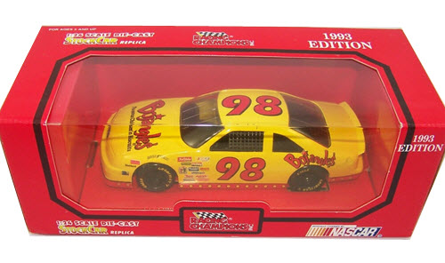 1993 Derrike Cope NASCAR Diecast 98 Bojangles Yellow CWC 1:24 Racing Champions 1993 Edition 1