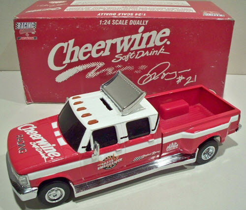 1994 Morgan Shepherd NASCAR Diecast 21 Cheerwine Soft Drink Crew Cab Dually 1:24 Action 1