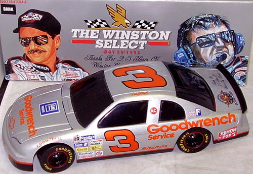 1995 Dale Earnhardt Sr NASCAR Diecast 3 Winston Silver Select BWB 1:24 Action ARC Black Window Bank Parts Red Wheels 1