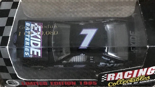 1995 Geoff Bodine NASCAR Diecast 7 Exide CWC 1:64 Action RCCA Club Car 3