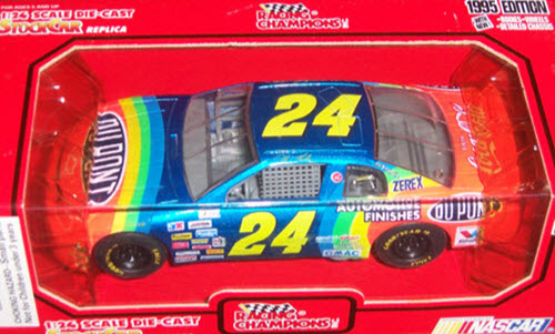 1995 Jeff Gordon NASCAR Diecast 24 Dupont CWC 1:24 Racing Champions 1995 Edition with White Coca Cola 1