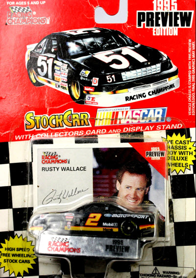 1995 Rusty Wallace NASCAR Diecast 2 Ford Motorsport CWC 1:64 Racing Champions 1995 Edition Preview 1