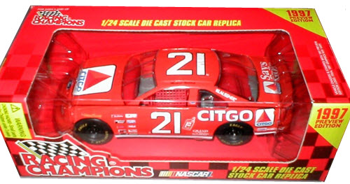 1997 Michael Waltrip NASCAR Diecast 21 Citgo Red CWC 1:24 Racing Champions 1997 Edition Preview 1