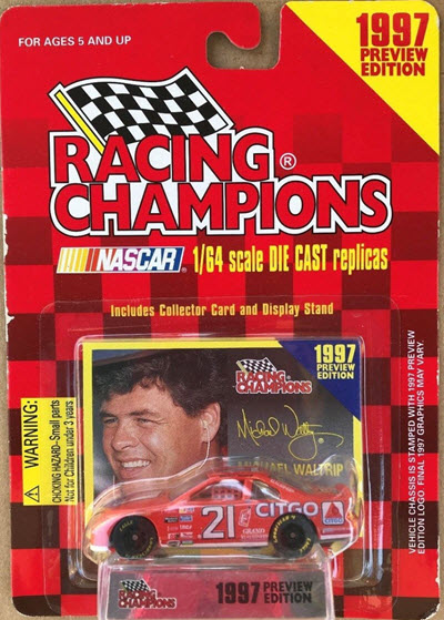 1997 Michael Waltrip NASCAR Diecast 21 Citgo Red CWC 1:64 Racing Champions 1997 Edition Preview 1