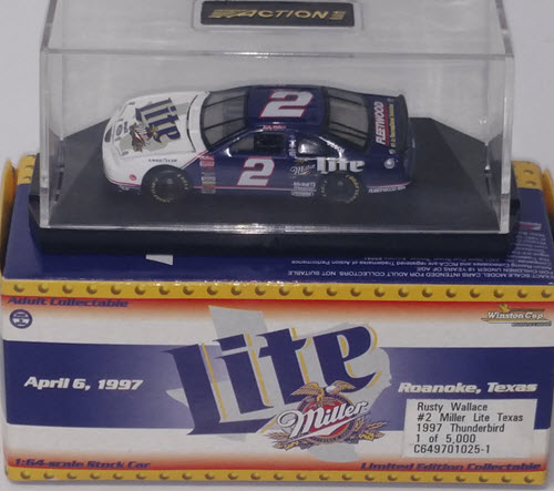 1997 Rusty Wallace NASCAR Diecast 2 Miller Lite Texas CWC 1:64 Action RCCA Club Car 1