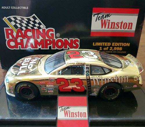 1998 Jimmy Spencer NASCAR Diecast 23 Winston No Bull CWC 1:24 Racing Champions Limited Edition Gold 1