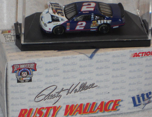 1998 Rusty Wallace NASCAR Diecast 2 Miller Lite CWC 1:64 Action RCCA Club Car 2