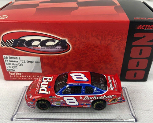 2000 Dale Earnhardt Jr NASCAR Diecast 8 Bud Budweiser US Olympic CWC 1:64 Action RCCA Total View 1