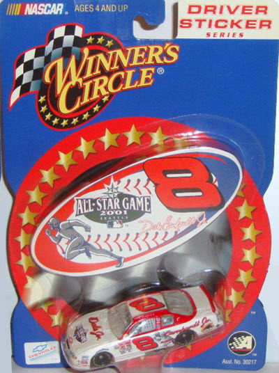2001 Dale Earnhardt Jr NASCAR Diecast 8 MLB Baseball Seattle All Star Game CWC 1:64 Winners Circle Driver Sticker Oval 1
