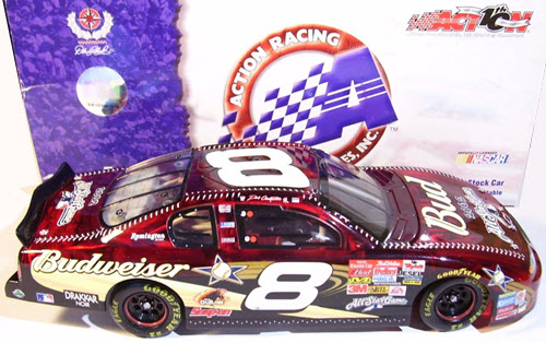 2002 Dale Earnhardt Jr NASCAR Diecast 8 Bud Budweiser MLB Baseball Milwaukee All Star Game CWC 1:24 Action ARC Clear Car 2