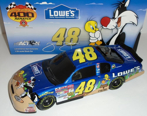 2002 Jimmie Johnson NASCAR Diecast 48 Looney Tunes Sylvester Tweety BWB Bank 1:24 Action ARC 1