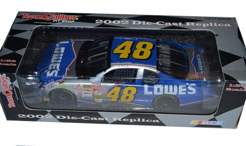 2002 Jimmie Johnson NASCAR Diecast 48 Lowes CWC 1:24 Team Caliber Pit Stop 1