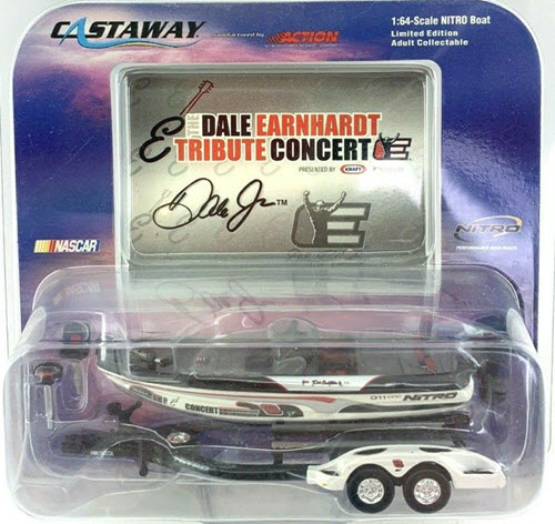 2003 Dale Earnhardt Jr NASCAR Diecast 8 Tribute Concert Boat and Trailer 1:64 Action Castaway 1