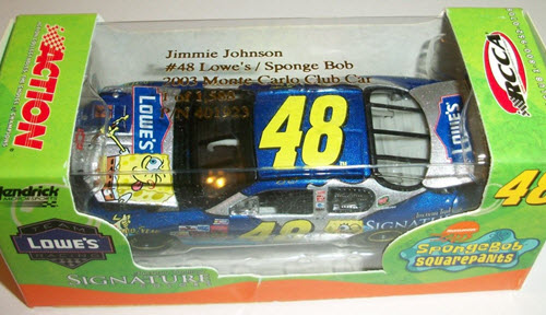 2003 Jimmie Johnson NASCAR Diecast 48 SpongeBob Sponge Bob CWC 1:64 Action RCCA Club Car 1