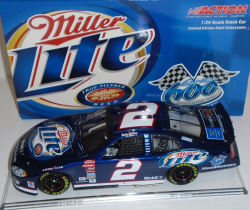 2003 Rusty Wallace NASCAR Diecast 2 Miller Lite 600 Consecutive Start CWC 1:24 Action ARC 1