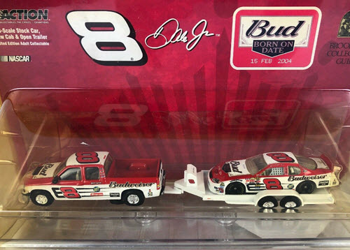 2004 Dale Earnhardt Jr NASCAR Diecast 8 Bud Budweiser BOD 15 Feb CCTC Crew Cab Trailer with Car 1:64 Brookfield 1