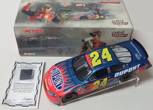 2004 Jeff Gordon NASCAR Diecast 24 DuPont Indy Brickyard Win Raced Version CWC 1:24 Action ARC with Tire 1