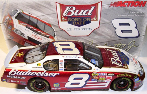 2005 Dale Earnhardt Jr NASCAR Diecast 8 Bud Budweiser Born Date BOD Feb 12 CWC 1:24 Action ARC GM Dealers 2