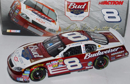 2005 Dale Earnhardt Jr NASCAR Diecast 8 Bud Budweiser Born Date BOD Feb 20 CWC 1:24 Action ARC 1