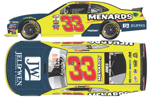 2017 Brandon Jones NASCAR Diecast 33 Menards Jeld Wen CWC 1:24 Lionel Action ARC 99