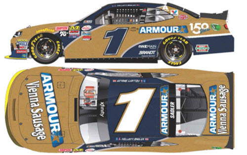 2017 Elliott Sadler NASCAR Diecast 1 Armour 150 Years 1:24 CWC Lionel Action ARC Autographed Color Chrome 99