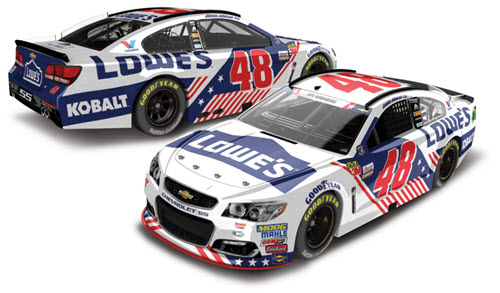 2017 Jimmie Johnson NASCAR Diecast 48 Lowes Patriotic Salute CWC 1:24 Lionel Action RCCA Elite Liquid Color 99