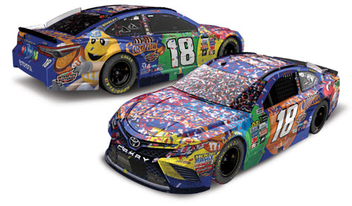 2017 Kyle Busch NASCAR Diecast 18 M&M M&Ms Caramel Bristol Win Raced Version CWC 1:24 Lionel Action ARC Color Chrome 97