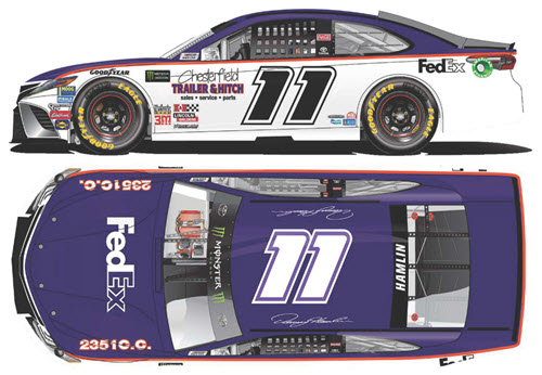 2018 Denny Hamlin NASCAR Diecast 11 FedEx Darlington Throwback Retro CWC 1:24 Lionel Action ARC Color Chrome 99