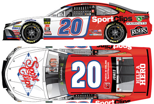 2018 Erik Jones NASCAR Diecast 20 Sport Clips Darlington Throwback Retro CWC 1:24 Lionel Action ARC Color Chrome 99