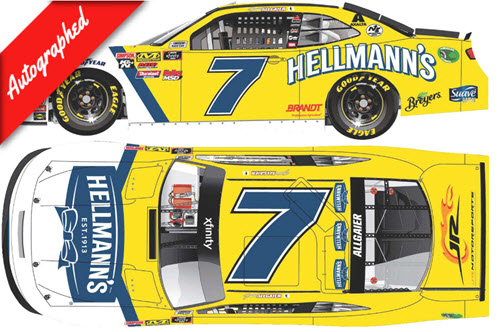 2018 Justin Allgaier NASCAR Diecast 7 Hellmanns 1:24 CWC Lionel Action ARC Autographed 99