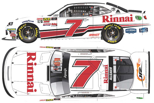 2018 Justin Allgaier NASCAR Diecast 7 Rinnai CWC 1:24 Lionel Action ARC Color Chrome 99