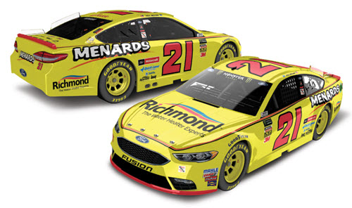 2018 Paul Menard NASCAR Diecast 21 Menards Richmond Water Heaters CWC 1:24 Lionel Action ARC Color Chrome 99