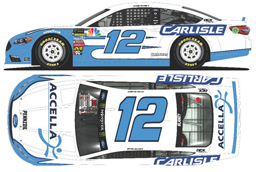 2018 Ryan Blaney NASCAR Diecast 12 Accella Carlisle CWC 1:24 Lionel Action ARC Color Chrome Autographed 99