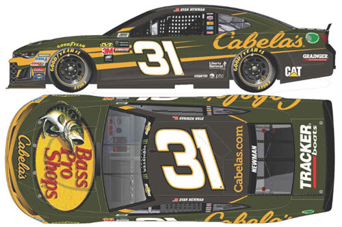 2018 Ryan Newman NASCAR Diecast 31 Cabelas Cabellas CWC 1:24 Lionel Action ARC Color Chrome 99