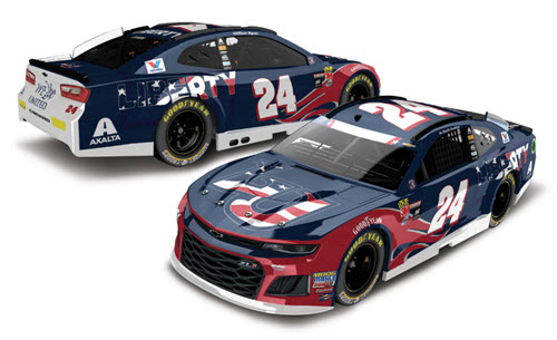 2018 William Byron NASCAR Diecast 24 Liberty University Patriotic Salute CWC 1:24 Lionel Action RCCA Elite Color Chrome 99