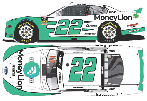 2019 Austin Cindric NASCAR Diecast 22 Money Lion CWC 1:24 Lionel Action ARC Color Chrome 99