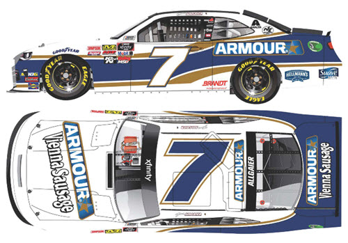 2019 Justin Allgaier NASCAR Diecast 7 Armour CWC 1:24 Lionel Action ARC Color Chrome 99