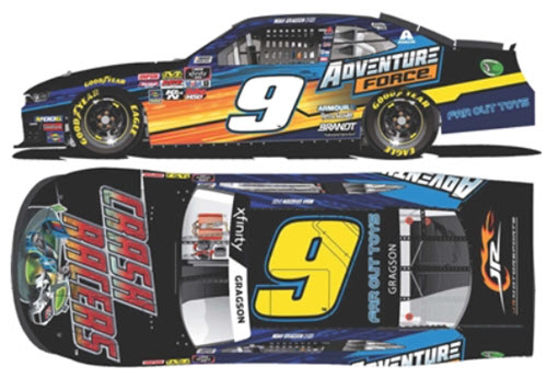 2019 Noah Gragson NASCAR Diecast 9 Adventure Force Crash Racers 1:24 Lionel Action ARC Autographed 99
