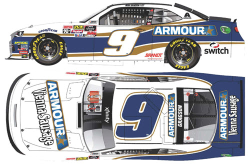 2019 Noah Gragson NASCAR Diecast 9 Armour Vienna Sausage 1:24 Lionel Action ARC Color Chrome 99
