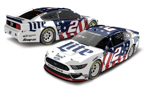 2020 Brad Keselowski NASCAR Diecast 2 Miller Lite Patriotic 1:24 Lionel Action RCCA Elite Color Chrome 99