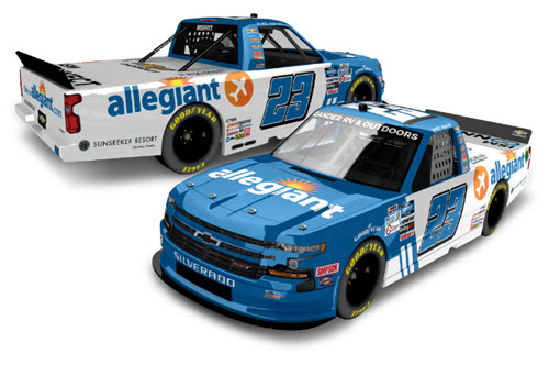 2020 Brett Moffitt NASCAR Diecast 23 Allegiant Truck 1:24 Lionel Action ARC Autographed 99