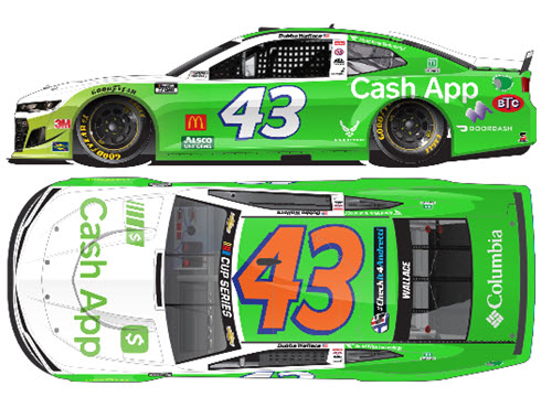 2020 Bubba Wallace NASCAR Diecast 43 Cash App Darlington Retro Throwback CWC 1:24 Lionel Action ARC Color Chrome 99