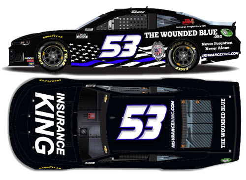 2020 Josh Bilicki NASCAR Diecast 53 Insurance King Wounded Blue CWC 1:64 Lionel Action ARC 99