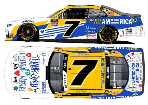 2020 Justin Allgaier NASCAR Diecast 7 Unilever United For America CWC 1:64 Lionel Action ARC 99