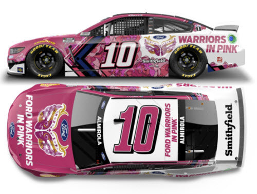2021 Aric Almorola NASCAR Diecast 10 Ford Warriors In Pink CWC 1:64 Lionel Action ARC 99