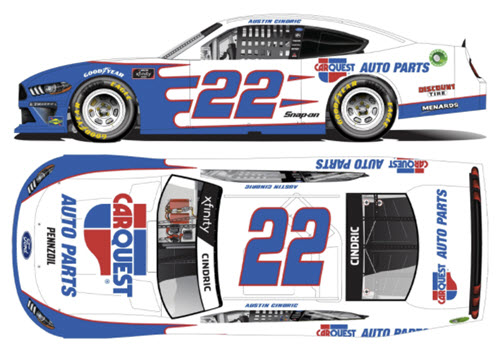 2021 Austin Cindric NASCAR Diecast 22 Carquest Auto Parts CWC 1:24 Lionel Action ARC Color Chrome 99