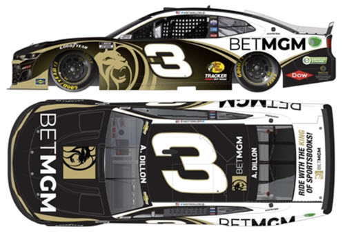 2021 Austin Dillon NASCAR Diecast 3 BetMGM Bet MGM CWC 1:24 Lionel Action RCCA Elite 99