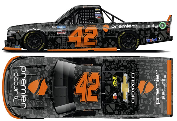 2021 Carson Hocevar NASCAR Diecast 42 Premier Security Darlignton Throwback Truck 1:24 Lionel Acvtion ARC Color Chrome 99